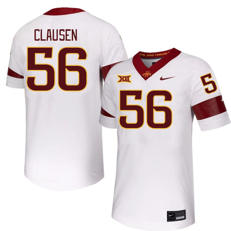 Men #56 Drew Clausen Iowa State Cyclones College Football Jerseys Stitched-White